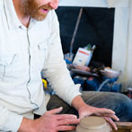 Tim Lake at work in his workshop 2017